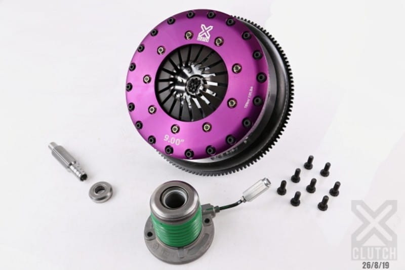 XCLUTCH — Clutch Kit Inc Chromoly Flywheel + HRB; 9" Triple Solid Ceramic Clutch Discs