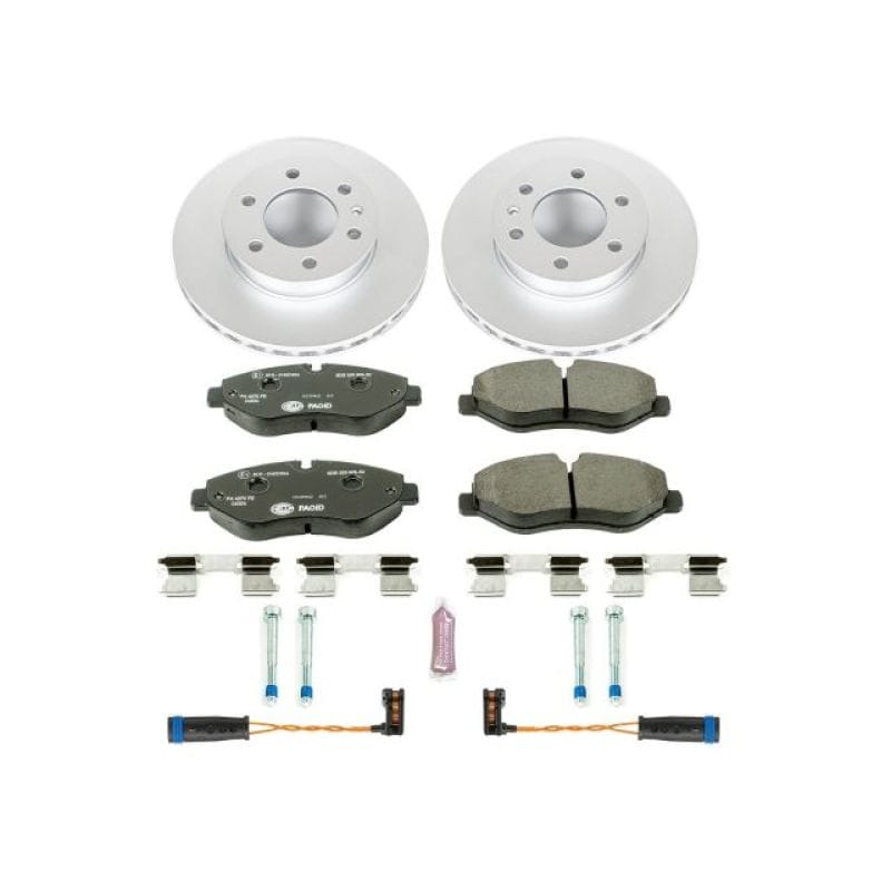 PowerStop — Genuine Geomet Coated Rotors, ECE-R90 Brake Pads + Hardware Kit