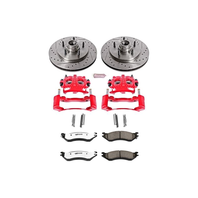 PowerStop — Z36 Truck and SUV Ceramic Brake Pad, Drilled & Slotted Rotor, and Caliper Kit