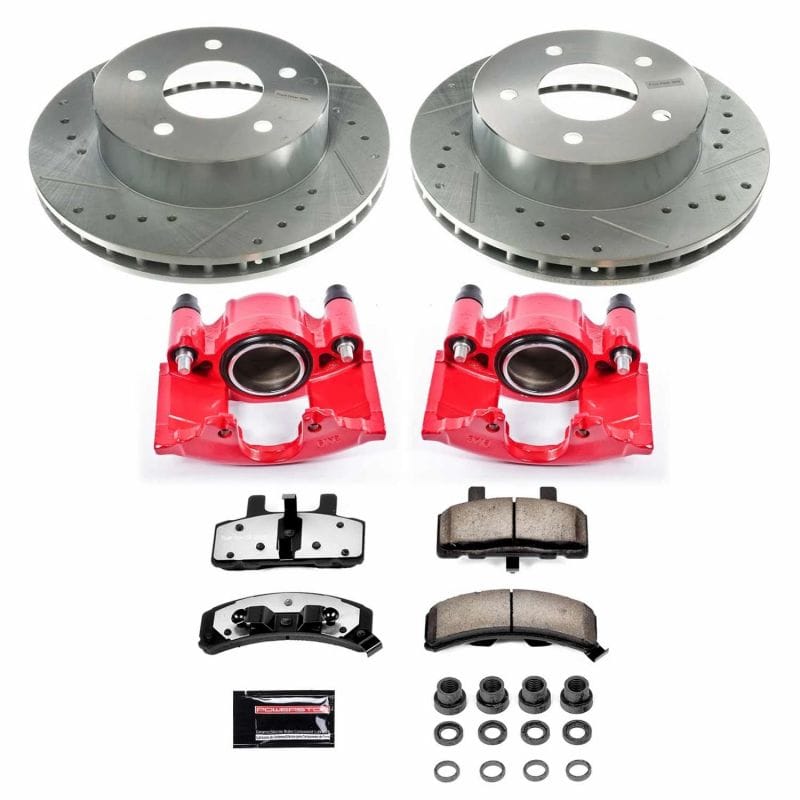 PowerStop — Z36 Truck and SUV Ceramic Brake Pad, Drilled & Slotted Rotor, and Caliper Kit