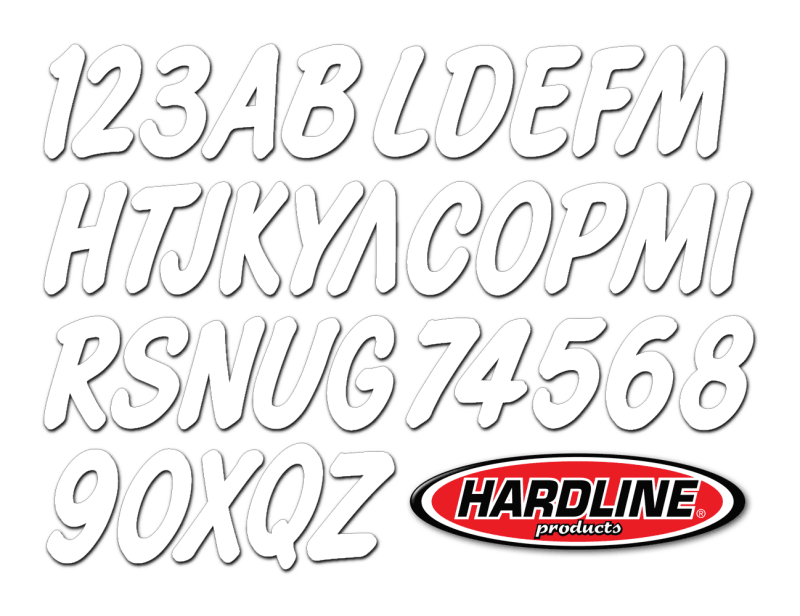 Hardline — Hardline Boat Lettering Registration Kit 3 in. - 400 White Solid
