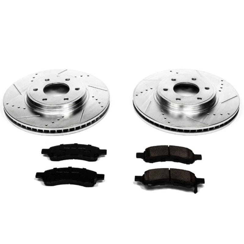 PowerStop — Z23 Daily Driver Carbon-Fiber Ceramic Brake Pad and Drilled & Slotted Rotor Kit