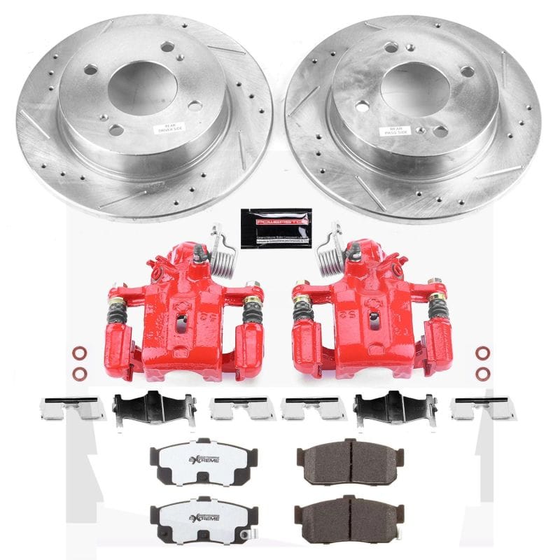 PowerStop — Z26 Street Performance Ceramic Brake Pad, Drilled Slotted Rotor, and Caliper Kit