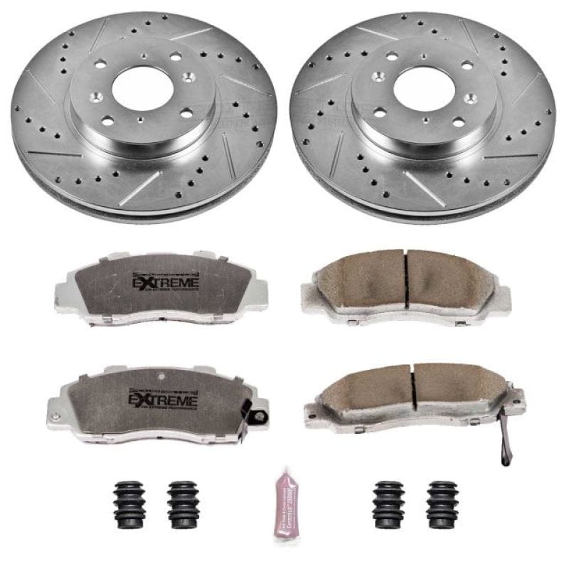 PowerStop — Z26 Street Performance Ceramic Brake Pad and Drilled & Slotted Rotor Kit