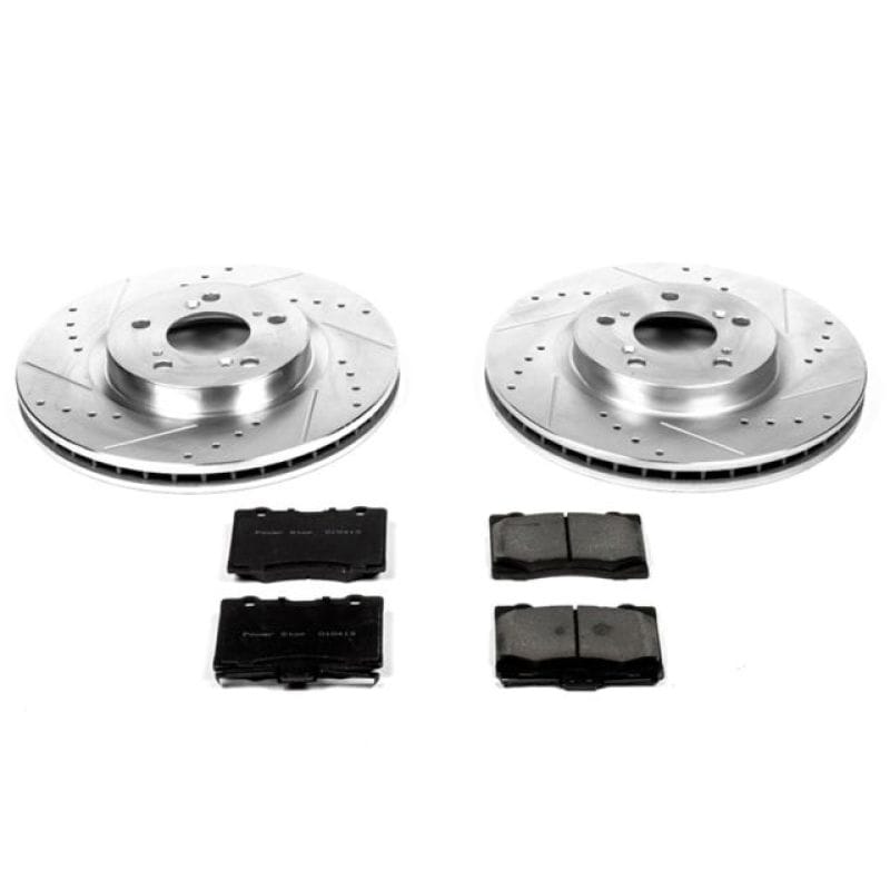 PowerStop — Z23 Daily Driver Carbon-Fiber Ceramic Brake Pad and Drilled & Slotted Rotor Kit