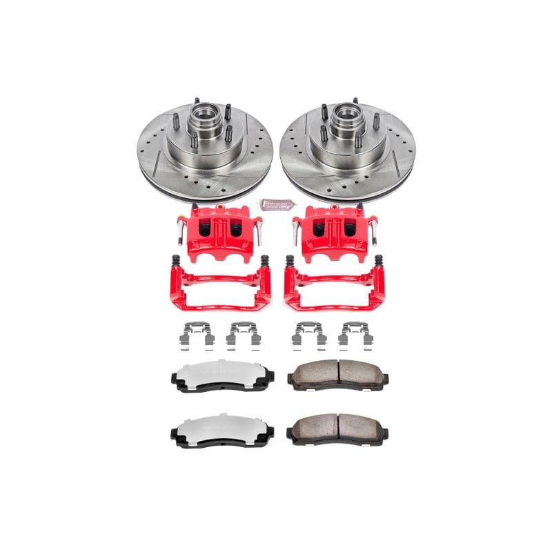 PowerStop — Z36 Truck and SUV Ceramic Brake Pad, Drilled & Slotted Rotor, and Caliper Kit
