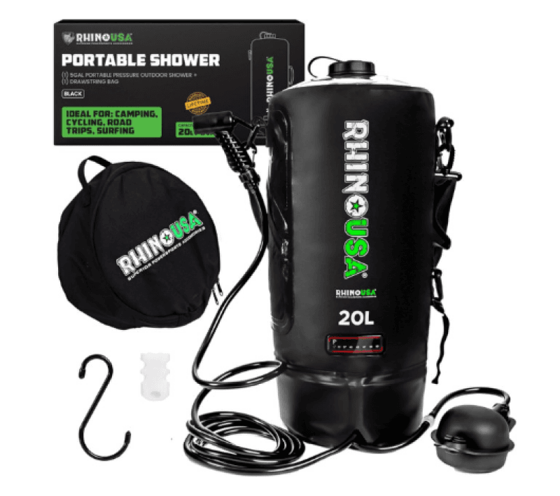 Rhino USA — 5 Gallon Portable Pressurized Camp Shower - Black