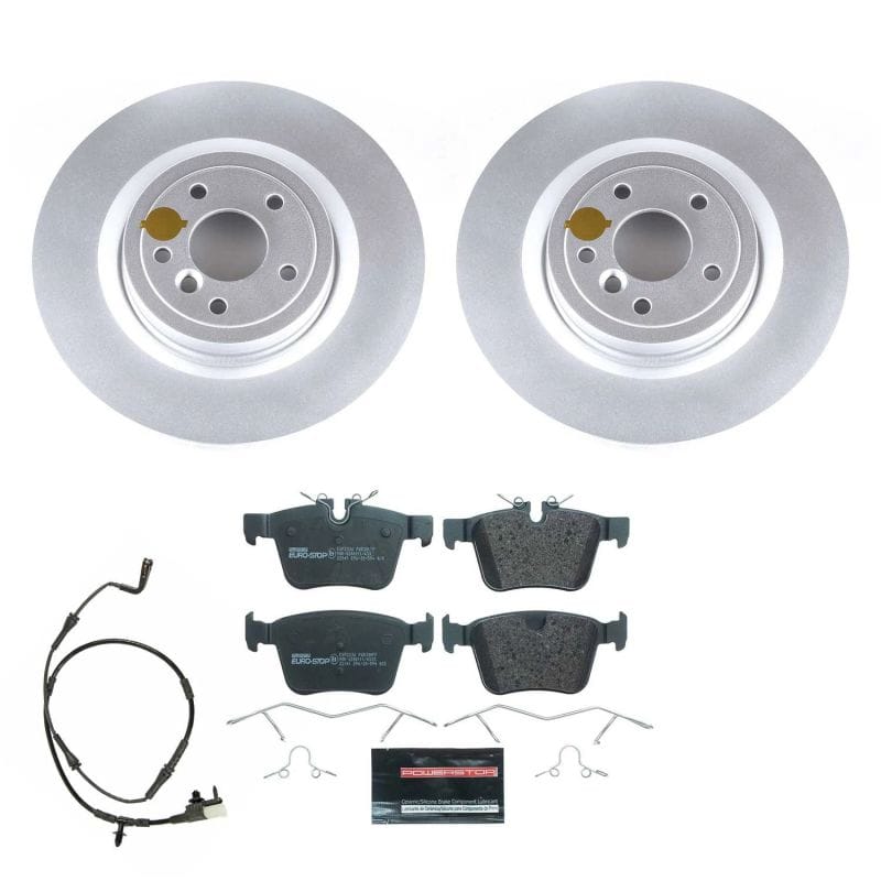 PowerStop — Genuine Geomet Coated Rotors, ECE-R90 Brake Pads + Hardware Kit