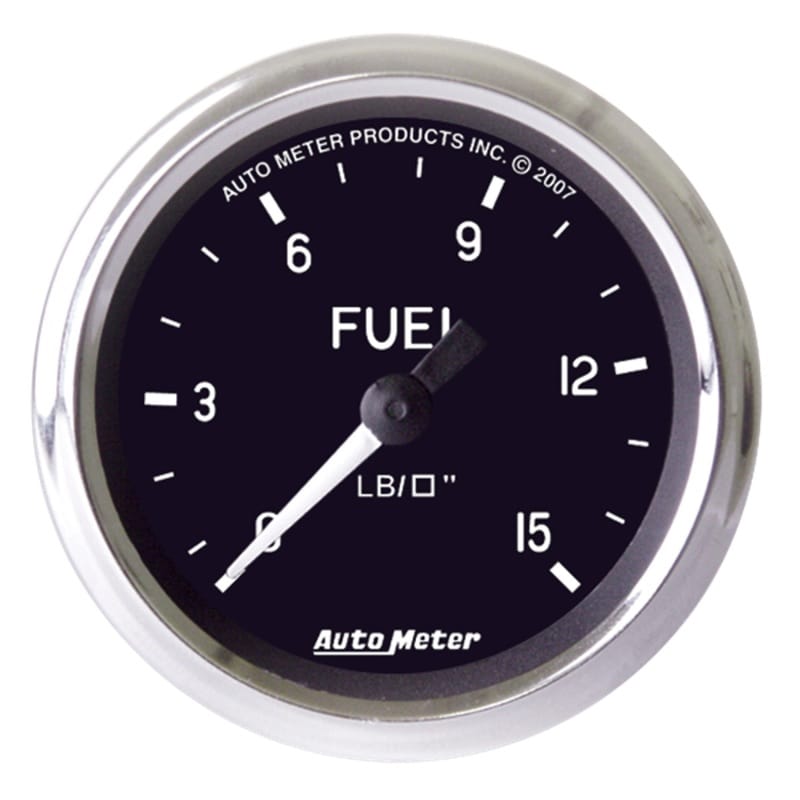 AutoMeter — GAUGE, FUEL PRESSURE, 2 5/8" , 15PSI, MECH. INCL. ISOLATOR, COBRA