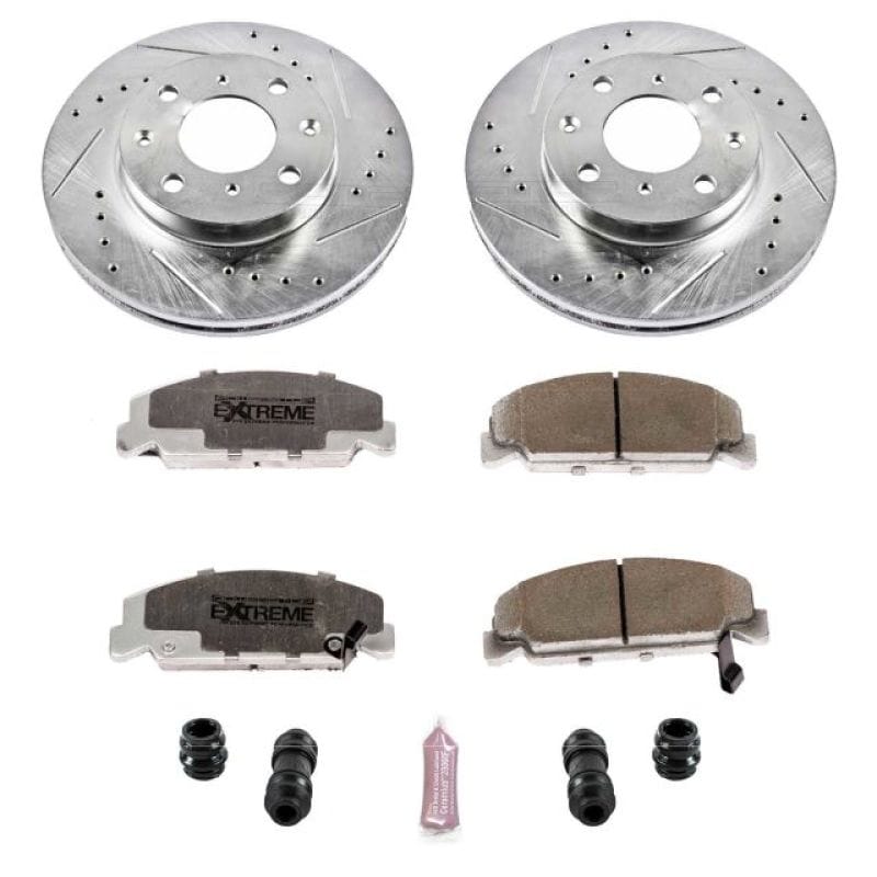 PowerStop — Z26 Street Performance Ceramic Brake Pad and Drilled & Slotted Rotor Kit