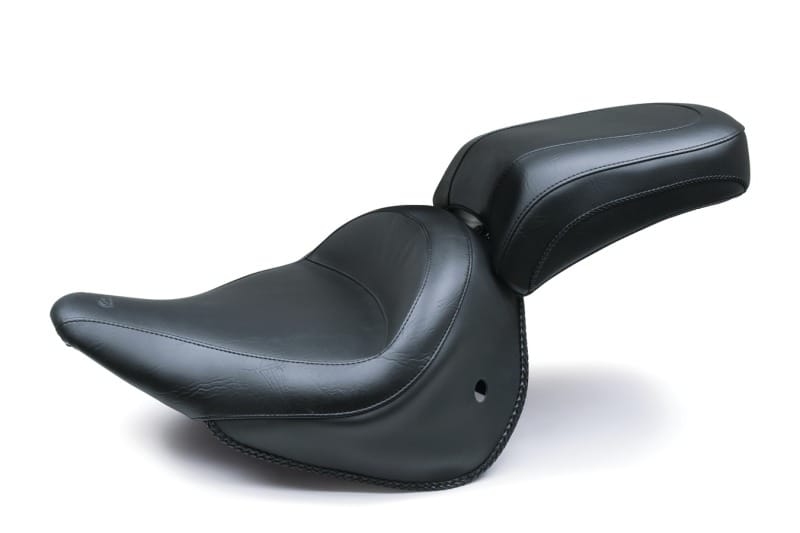 Mustang Motorcycle — Mustang 05-17 Harley Deluxe (With Standard Rack) Wide Touring Passenger Seat - Black