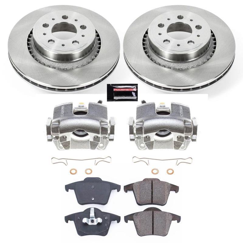 PowerStop — OE Stock Replacement Low-Dust Ceramic Brake Pad, Rotor and Caliper Kit