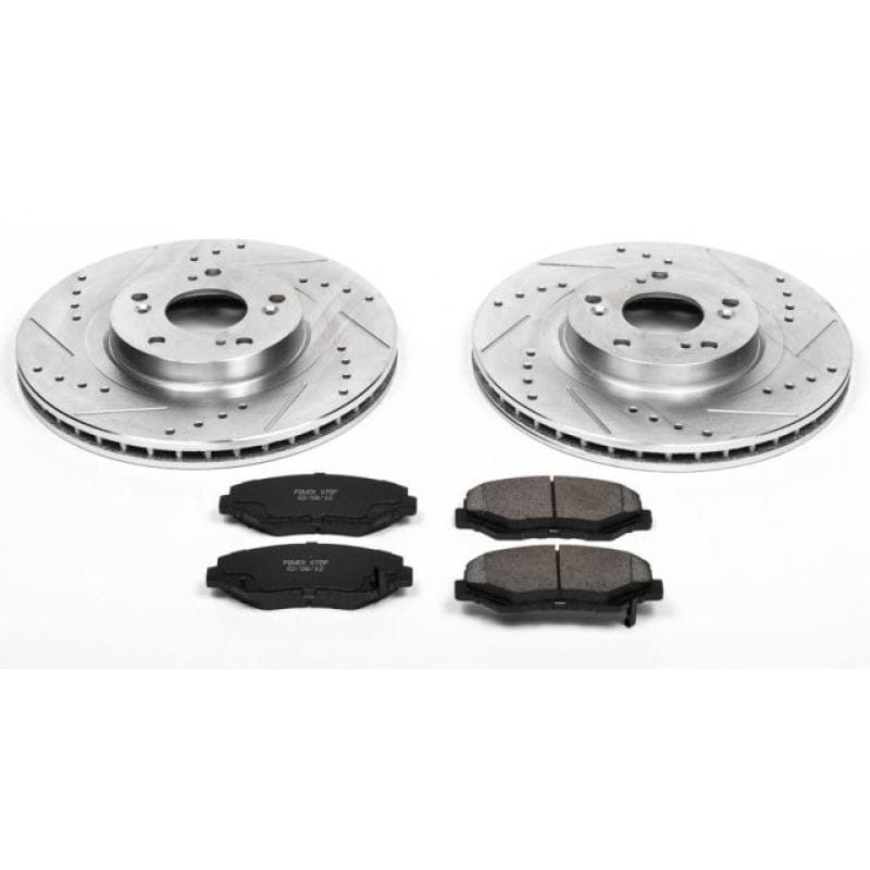 PowerStop — Z23 Daily Driver Carbon-Fiber Ceramic Brake Pad and Drilled & Slotted Rotor Kit