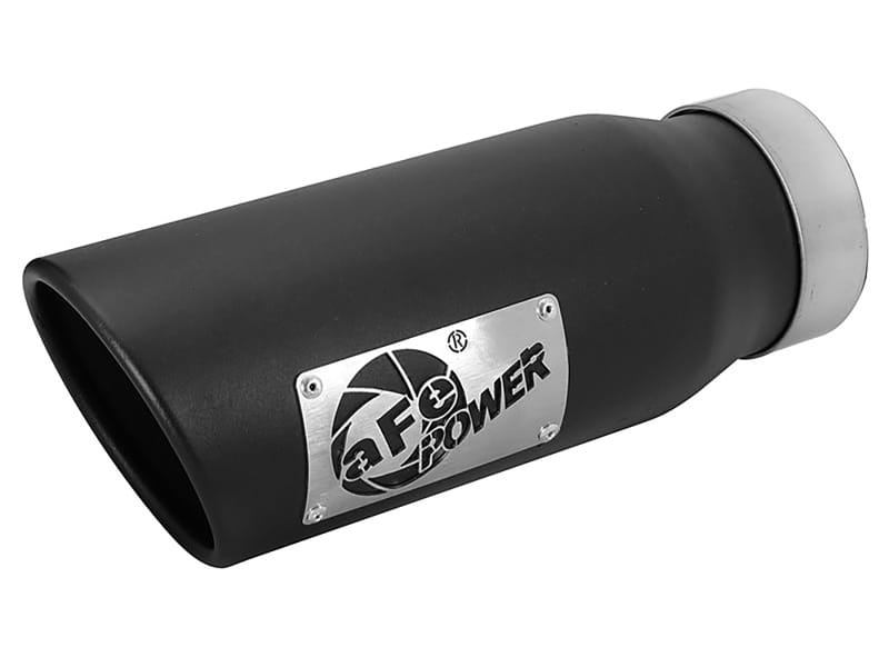 aFe — MACH Force-Xp 409 Stainless Steel Clamp-on Exhaust Tip Black Left Side Exit