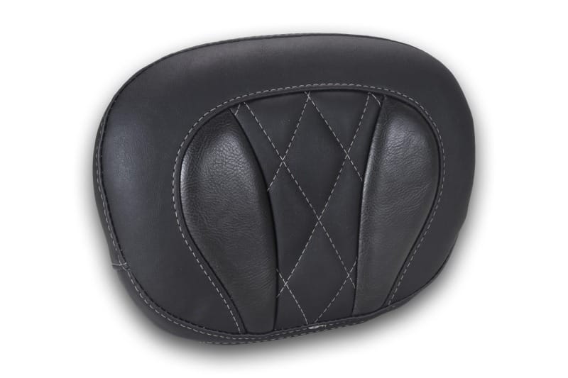 Mustang Motorcycle — Mustang Deluxe Diamond Touring Sissy Bar Pad Black w/Gun Metal Gray Thread