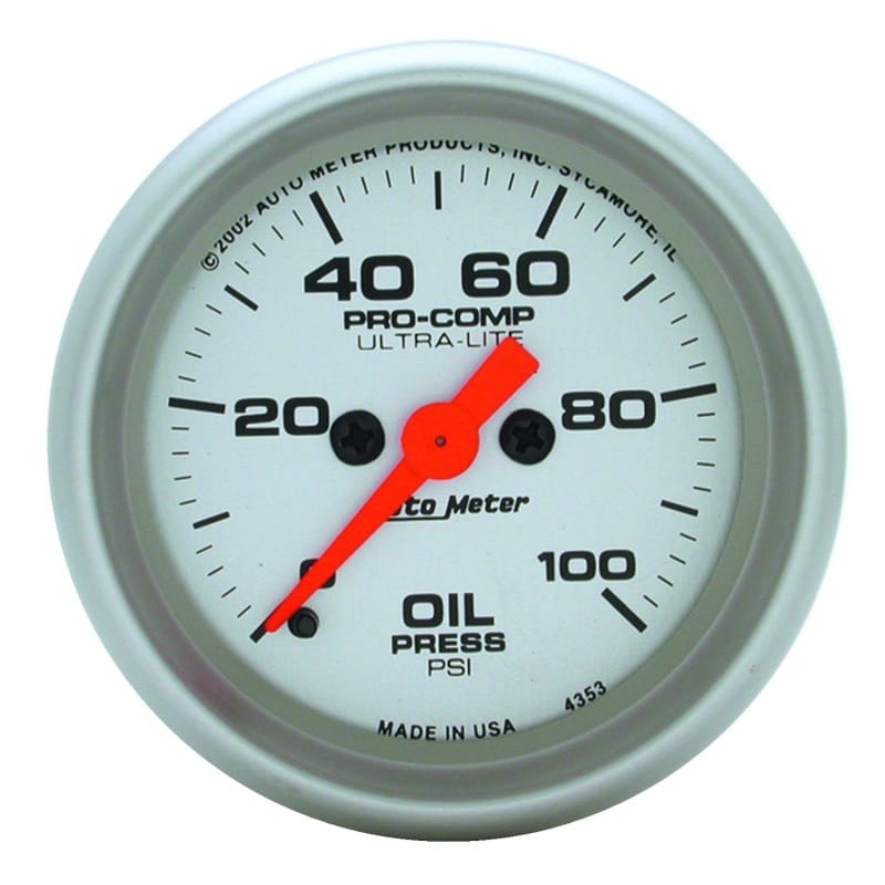 AutoMeter — GAUGE, OIL PRESSURE, 2 1/16", 100PSI, DIGITAL STEPPER MOTOR, ULTRA-LITE