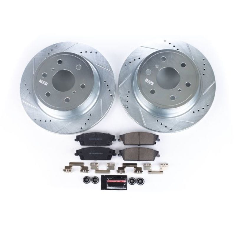 PowerStop — Z23 Daily Driver Carbon-Fiber Ceramic Brake Pad and Drilled & Slotted Rotor Kit