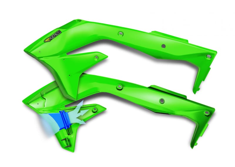Cycra — Cycra 16-18 Kawasaki KX450F Powerflow Radiator Shrouds - OEM Green