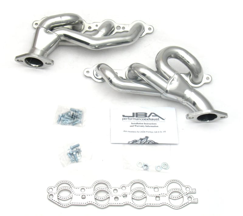 JBA — JBA 08-09 Pontiac G8 6.0/6.2L LS 1-3/4in Primary Silver Ctd Cat4Ward Header
Exhaust Header
