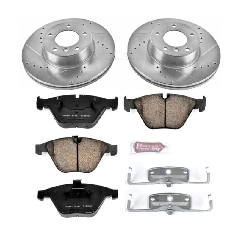 PowerStop — Z23 Daily Driver Carbon-Fiber Ceramic Brake Pad and Drilled & Slotted Rotor Kit