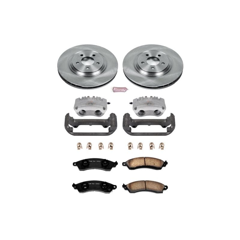 PowerStop — OE Stock Replacement Low-Dust Ceramic Brake Pad, Rotor and Caliper Kit