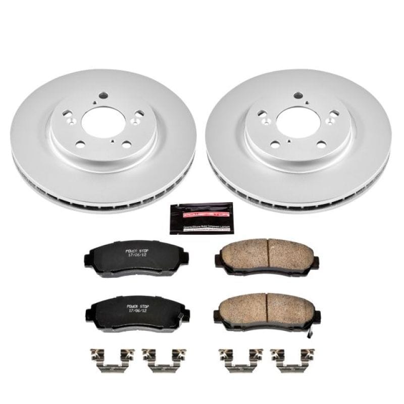 PowerStop — Genuine Geomet Coated Rotor and Low-Dust Ceramic Brake Pad Kit