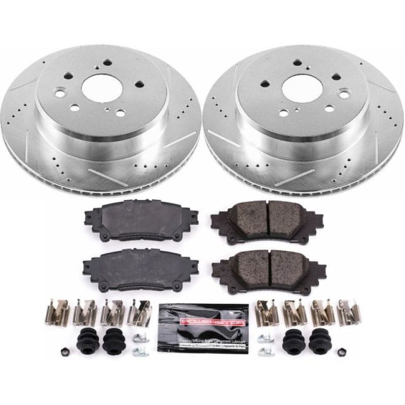 PowerStop — Z23 Daily Driver Carbon-Fiber Ceramic Brake Pad and Drilled & Slotted Rotor Kit