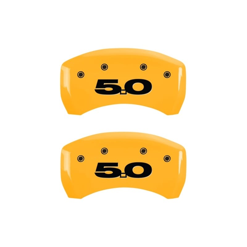 MGP — Set Of 2 Caliper Covers, Engraved Rear: 5.0 (2011) Yellow Powder Coat Finish, Si