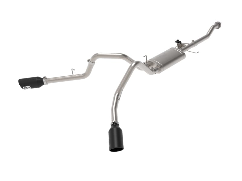 aFe — Gemini XV 3 IN 304 Stainless Steel Cat-Back Exhaust System w/ Cut-Out Black