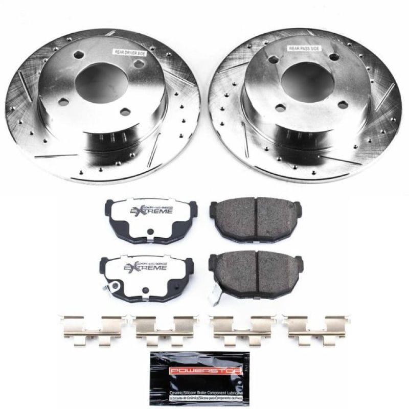 PowerStop — Z26 Street Performance Ceramic Brake Pad and Drilled & Slotted Rotor Kit