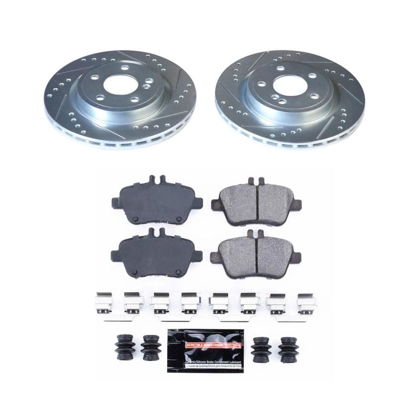 PowerStop — Z23 Daily Driver Carbon-Fiber Ceramic Brake Pad and Drilled & Slotted Rotor Kit