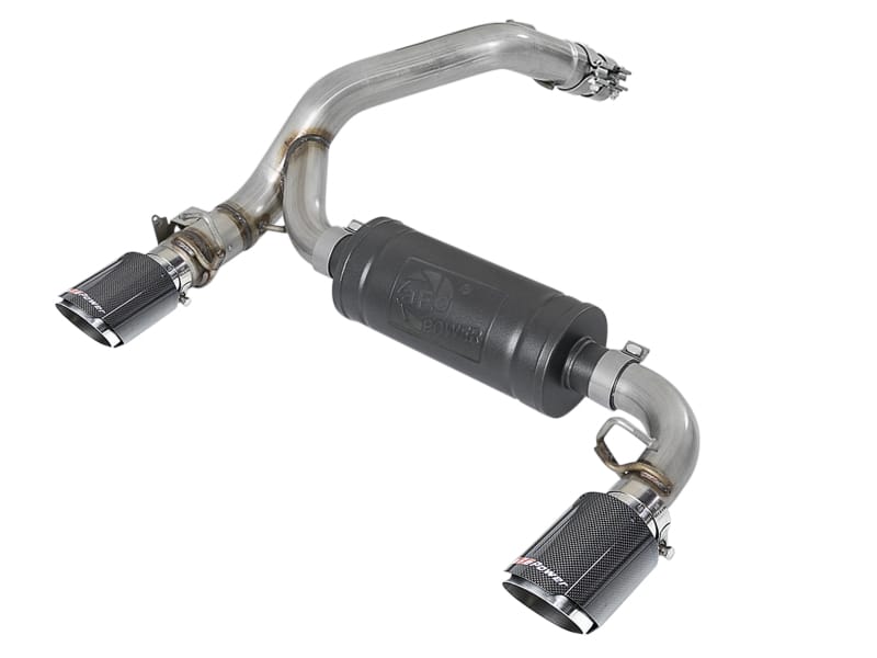 aFe — Takeda 3 IN 304 Stainless Steel Axle-Back Exhaust System w/ Carbon Fiber Tip