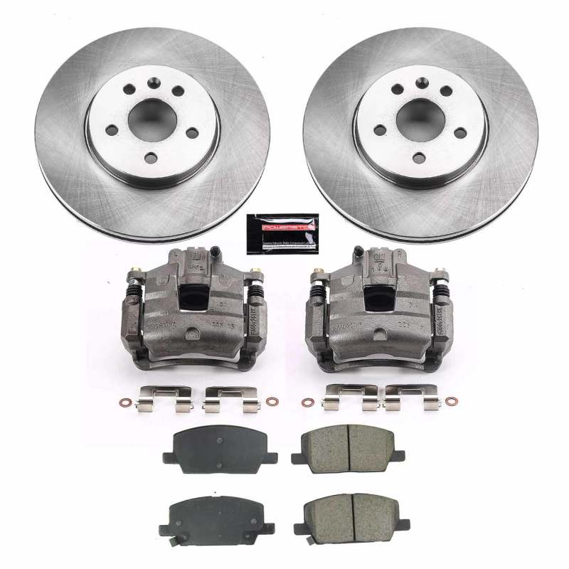 PowerStop — OE Stock Replacement Low-Dust Ceramic Brake Pad, Rotor and Caliper Kit