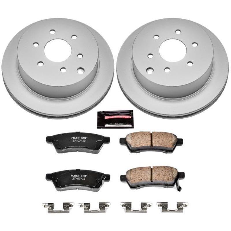 PowerStop — Genuine Geomet Coated Rotor and Low-Dust Ceramic Brake Pad Kit