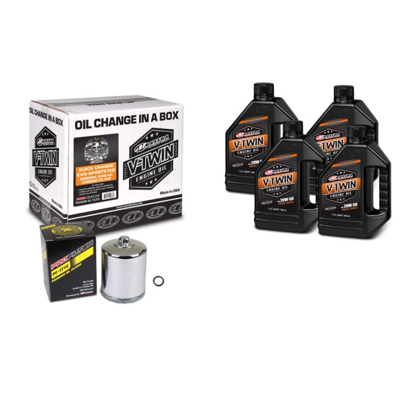 Maxima — Maxima V-Twin Quick Change Kit Synthetic w/Chrome Filter Twin Cam