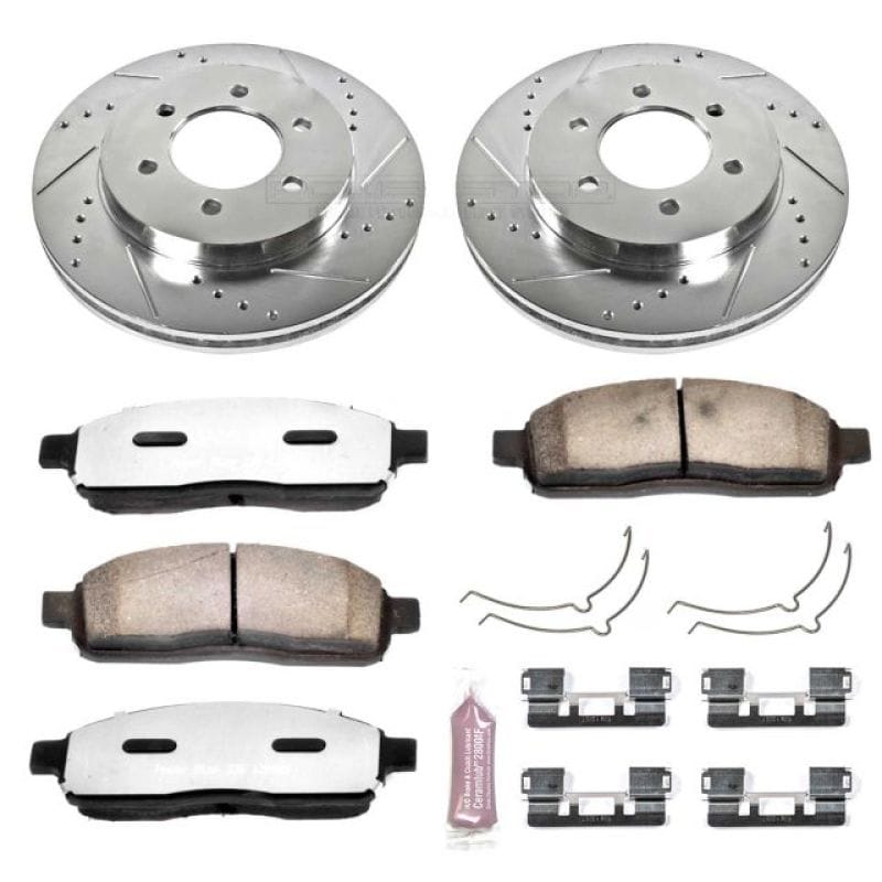 PowerStop — Z36 Truck and SUV Carbon-Fiber Ceramic Brake Pad and Drilled & Slotted Rotor Kit