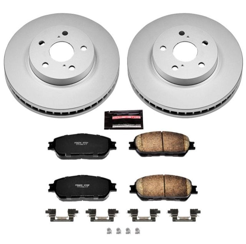 PowerStop — Genuine Geomet Coated Rotor and Low-Dust Ceramic Brake Pad Kit