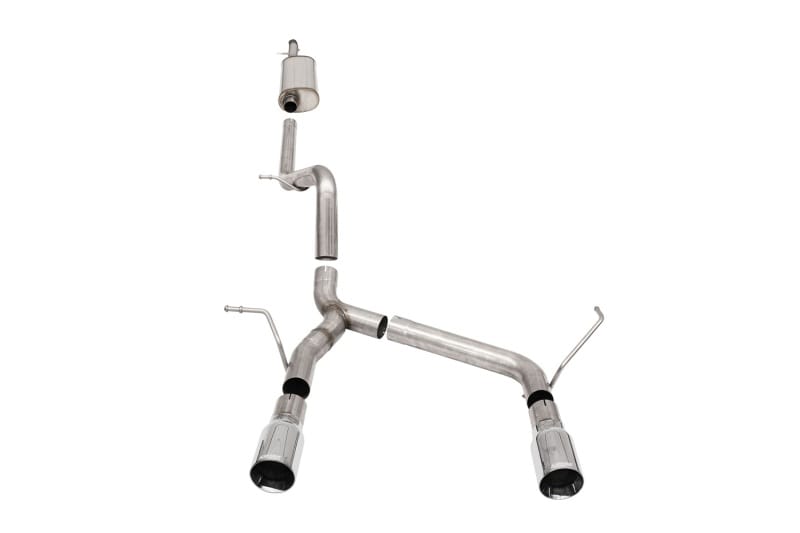 CORSA Performance — 2.75in. Cat-Back Dual Rear Exit with Single 4.0in. Polished Flat Cut Tips