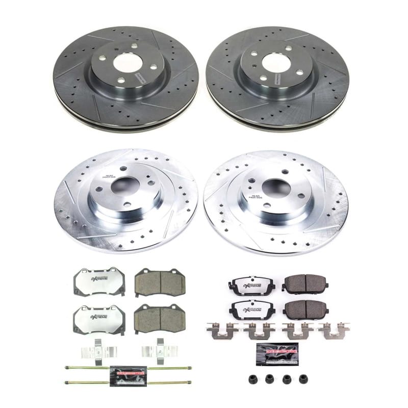 PowerStop — Z26 Street Performance Ceramic Brake Pad and Drilled & Slotted Rotor Kit