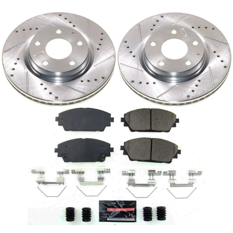 PowerStop — Z23 Daily Driver Carbon-Fiber Ceramic Brake Pad and Drilled & Slotted Rotor Kit