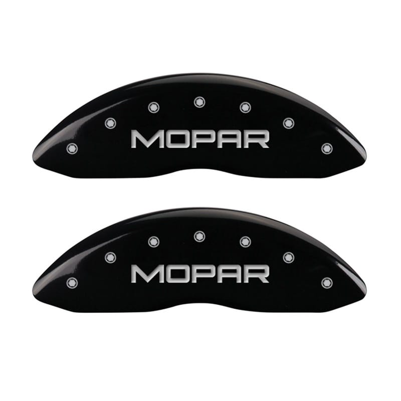 MGP — Set Of 2 Caliper Covers, Engraved Rear: MOPAR Black Powder Coat Finish