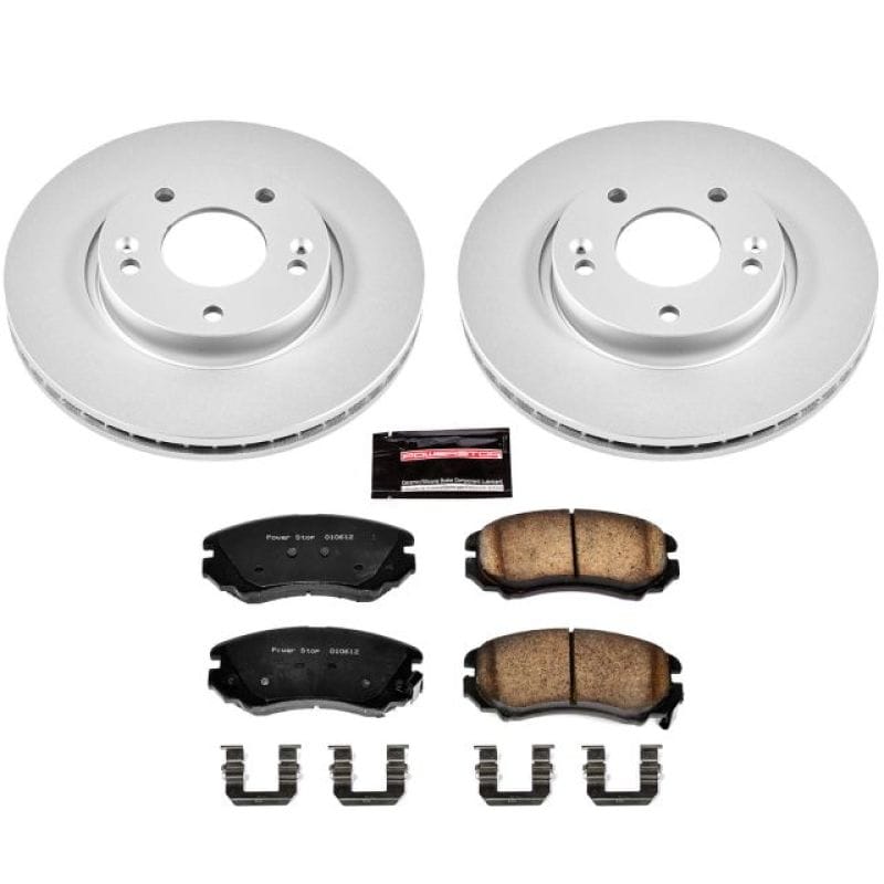 PowerStop — Genuine Geomet Coated Rotor and Low-Dust Ceramic Brake Pad Kit