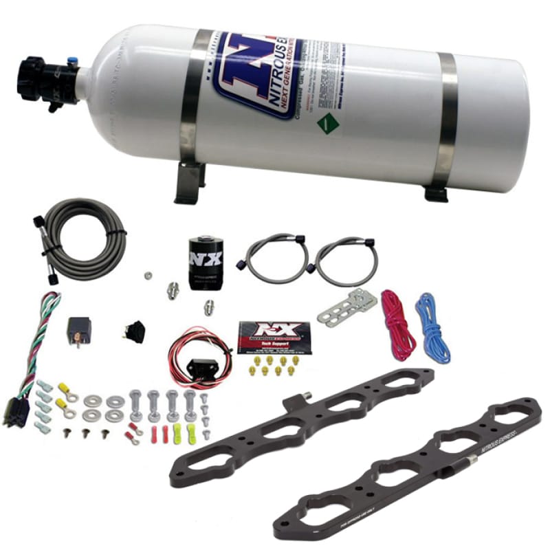 Nitrous Express — Nitrous Express 2018+ Ford 5.0L Coyote Dry Direct Port Plate System w/15lb Bottle
Injection System Kit
N2OSys
