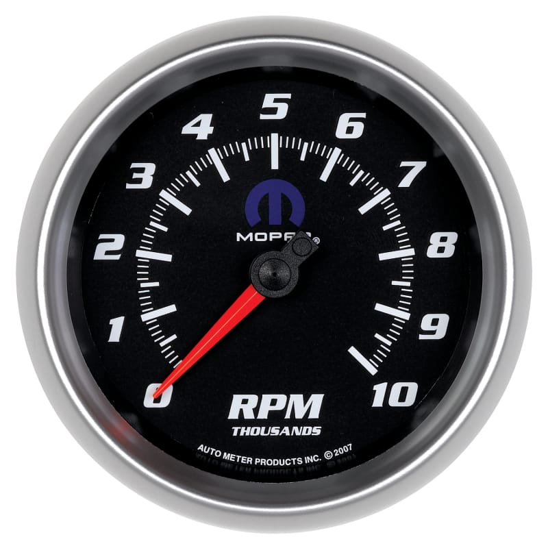AutoMeter — GAUGE, TACHOMETER, 3 3/8", 10K RPM, IN-DASH, BLACK, MOPAR