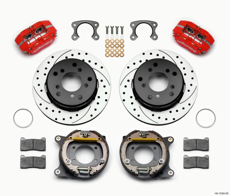 Wilwood — KIT,REAR,DISC/DRUM,SMALL FORD,2.36 OFF DPL,1 PC,5x5.50 BC,12.19 ROTOR,DRILL,RED