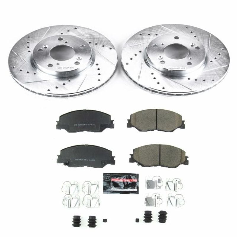 PowerStop — Z23 Daily Driver Carbon-Fiber Ceramic Brake Pad and Drilled & Slotted Rotor Kit