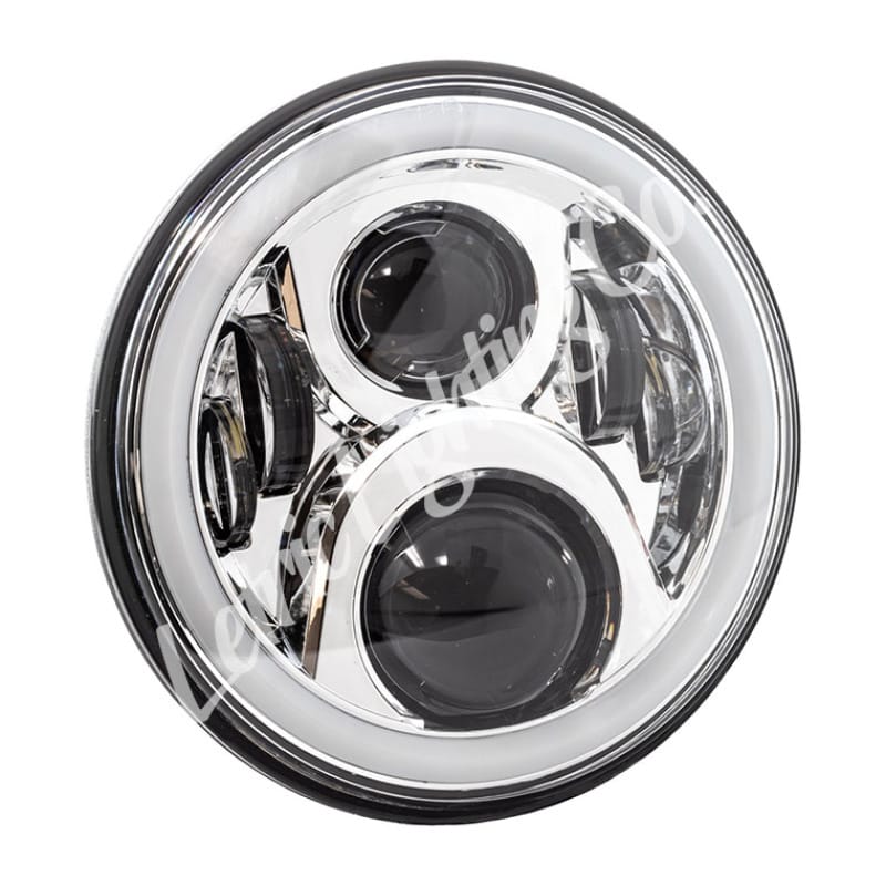 Letric Lighting — 7" LED Headlight w/Full Halo, Chrome