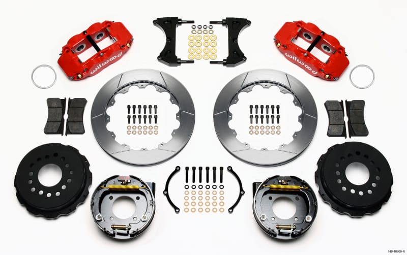 Wilwood — KIT,REAR,12 BOLT,C-CLIP,2.81 OFF,FNSL4R 13.00 ROTOR,FRONT MT,RED