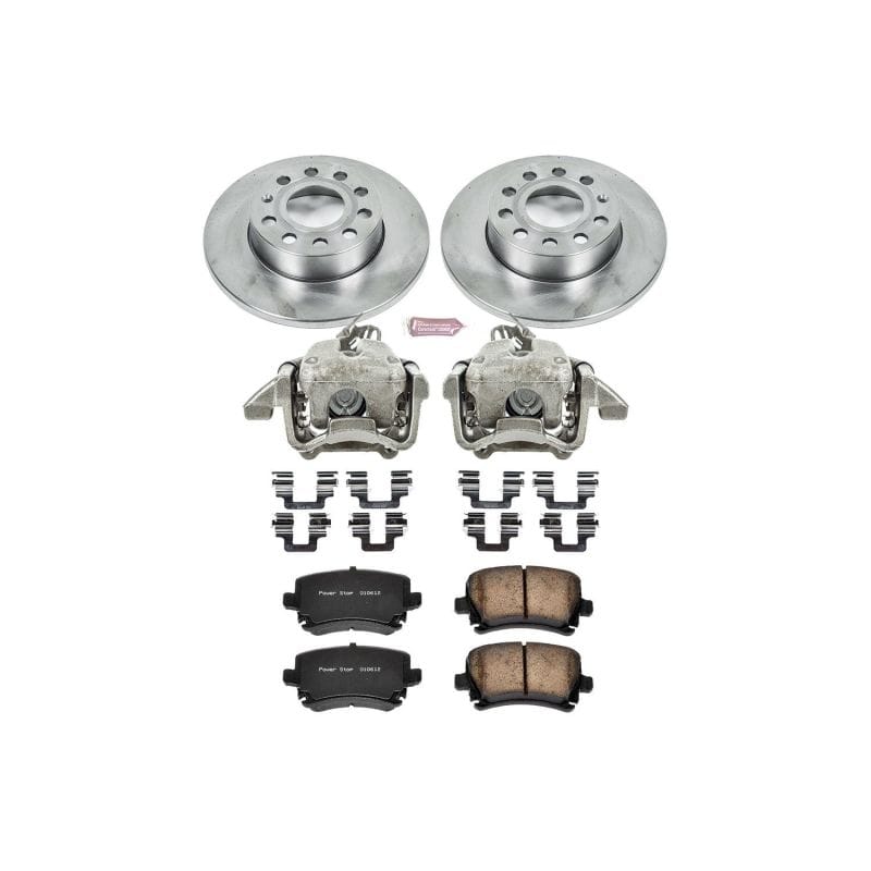 PowerStop — OE Stock Replacement Low-Dust Ceramic Brake Pad, Rotor and Caliper Kit