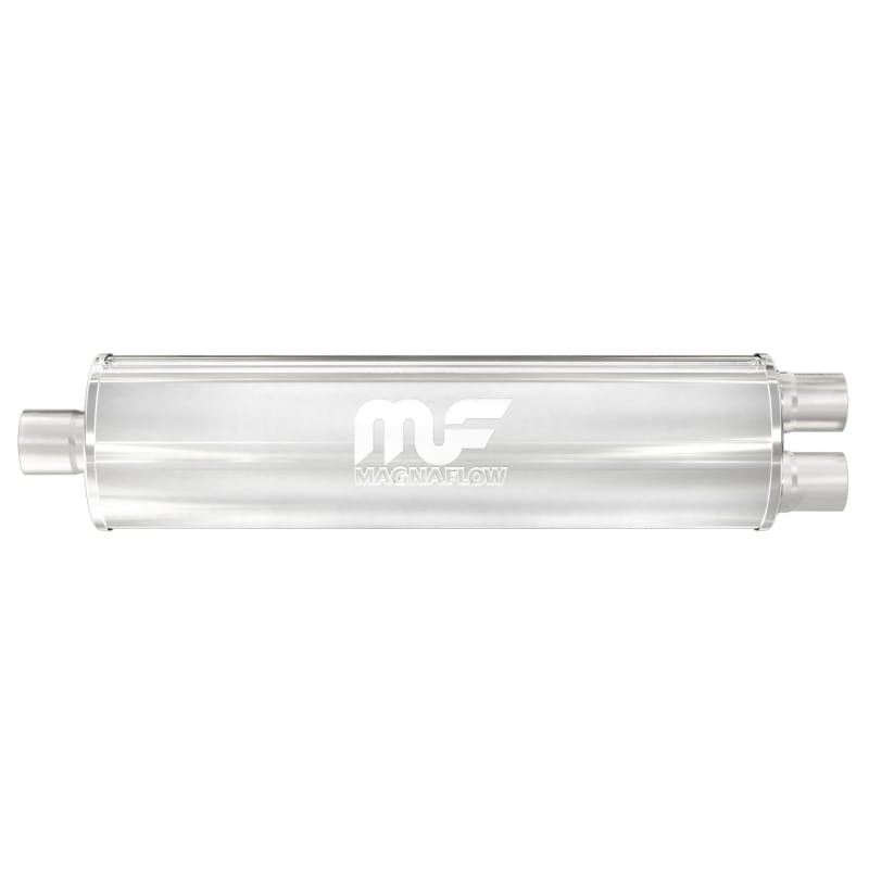Magnaflow — Straight-Through Performance Muffler; 2.5/2.25in. Center/Dual;  7x27x7 Body
Straight-Through Performance Muffler; 2.5/2.25in. Center/Dual; 7x27x7 Body